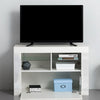 Modern White TV Unit Cabinet Stand High Gloss Doors Storage with RGB LED Lights