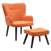 Smiling Modern Armchair Wingback Chair Footstool Living Room Stool Ottoman Sofas