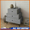 Best! Nightstand with 3 Drawers Grey Bedroom Bedside Telephone Table Stand