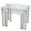 Glass Nest of Tables 3 Clear Black Modern Set Side Lamp End Table