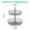2 Tier Fruit Basket W/ Handle Holder Rack Vegetable Bowl Storage Stand Dining