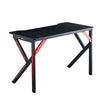 Black Gaming Computer Desk Table LED K Design Steel Frame Headphone Holder New