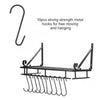 Kitchen Iron Shelf Utensil Hanging Pot Rack Saucepan Pan Organiser+10Hanger Hook