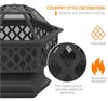 61cm Outdoor Fire Pit for Garden/Backyard BBQ/Camping Bonfire Patio Heater Blcak