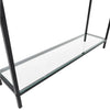 Rusitic Wooden Hallway Console Table With Storage Drawers Glass Shelf Metal Legs
