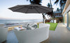 Mondeer 3M Garden Banana Parasol Cantilever Parasol Crank Handle with Solar LED