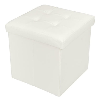 PVC Leather Ottoman Pouffe Storage Toy Box Foot Stools 1 Seater Bench Seat