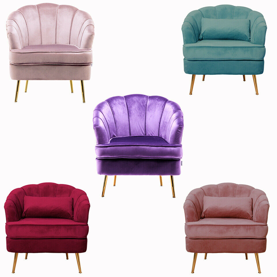 Blush Pink Wing Back Armchair Scallop Shell Cocktail Tub Occasional Lounge Chair