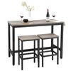 3PC Bar Table and Stools Kitchen Breakfast Dining Room Furniture LBT015B02