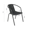 Black Wicker Bistro Set Table Chair Patio Garden In/Outdoor Furniture Diner Home