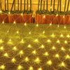 Solar Powered LED Mesh Net Curtain String Fairy Lights Home Party Garden Outdoor