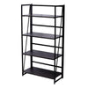 Foldable Storage Shelves Ladder Bookshelf Industrial Bookcase Vintage Gray