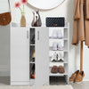 Modern Shoe Cabinet Wooden Storage Entryway Shoes Organizer w/Adjustable Shelves