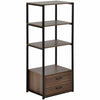 4 Tier Tall Bookcase Shelving Display Storage Unit Cabinet Shelves with 2 Drawer