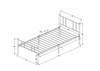 Single Bed Solid 3ft Metal Beds Frame with Large Storage Space Single Bedstead