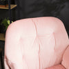 Vintage Distressed Pink Velvet Armchair Chair Sofa Fireside Buttoned Industrial