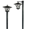 2 x 1.5m Solar Power Outdoor Black Security LED Lamp Post | Garden Path Driveway