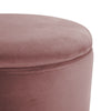 Round Dressing Table Stool Footstool Velvet Padded Ottoman Storage Box Pouffe