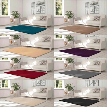 Luxury Soft Velvet Touch Rugs Non Slip Living Room Bed Room Shiny Rugs All Sizes