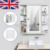 White Bathroom Wall Cabinet Storage Cupboard Shelf with Mirrored Single Door UK