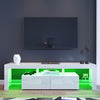 Modern TV Stand 2 Drawers Storage High Gloss Cabinet Sideboard RGB LED Light