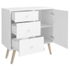 Industrial Kitchen Storage Buffet Cabinet Sideboard with 3 Drawers & Door Wooden