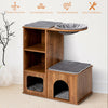 Multi-Level Cat House Cat Condo Tree Kitty Climbing Tower W/Sisal Scratching Mat