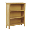 Solid Oak Small Wide Bookcase Light Solid Wooden Low 3 Book Shelf Shelving Unit