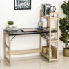 Modern Work Desk with 3 Tier Storage Shelves Home Office Study Workstation