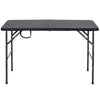 Folding Camping Table Steel Frame BBQ Picnic Table Black - 120L x 60W x 74H cm