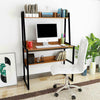 Ladder Office Computer Desk with Shelves Small Workstation PC Writing Table Wood