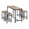 Bar Table and 4 Stools Set Breakfast Table 90cm Height Living Room Kitchen Bar