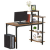Compact Computer Desk Writing Table Modern Home Office w/ Shelf, Black