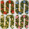 UK Christmas Garland Pine Wreath LED String Light Wedding Home In/Outdoor Decors