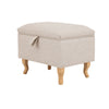 LINEN STORAGE OTTOMAN POUFFE SEAT FOOT STOOL HOME STORAGE BENCH BOX WOODEN LEGS