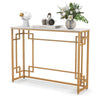 Modern Console Table Faux Marble Narrow Entryway Hallway Table Accent Desk 110cm