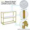 Tribesigns Industrial Console Table Marble Slim Entryway Hallway Table Grey/Gold