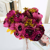 13 Heads Silk Peony Artificial Flowers Peony Wedding Bouquet Home Party Decor