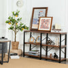 3-Tier Console Table Rustic Wooden Sofa Side Table Hall Desk W/ Storage Shelves
