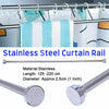 Adjust Telescopic Shower Curtain Rail Extendable 125-220cm Pole Rod Bath Chrome