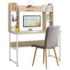Modern Wood Home Study Office Computer Desk Table with Bookshelf Corner Storage