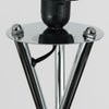 MiniSun Floor Lamp - Modern Chrome Tripod Light Fabric Drum Lampshade LED Bulb