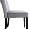 2x Velvet Dining Chair with Knocker/Ring Back Dining Room Kitchen Chairs Grey