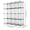 16 Metal Wire DIY Storage Cubes Bookcase Shelving Unit Wardrobe Display Black.