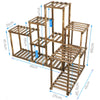 Anticorrosion Pine Wood Plant Flower Stand Ladder Pot Display Rack Square Shelf