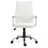 Executive Office Chair Swivel Ribbed High Back Leather Chair Computer Desk Chair