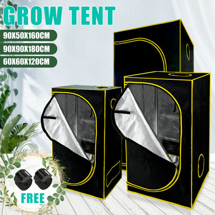 2021 Premium 600D Grow Tent Kit Dark Indoor Room Plant Box Mylar Hydroponics Bud