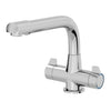 Modern Mono Kitchen Sink Mixer Tap Swivel Spout Chrome Twin Handle Control