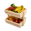 Wooden Vegetable Fruit Basket Stacking Container Slatted Veg Storage Rack Holder