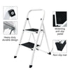 Folding 2 Step Ladder Non Slip Tread Safety Steel Small Stool Ladders Kitchen